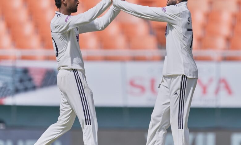 Debutant Suthar takes three after Gill, Rahul centuries lead India to 564