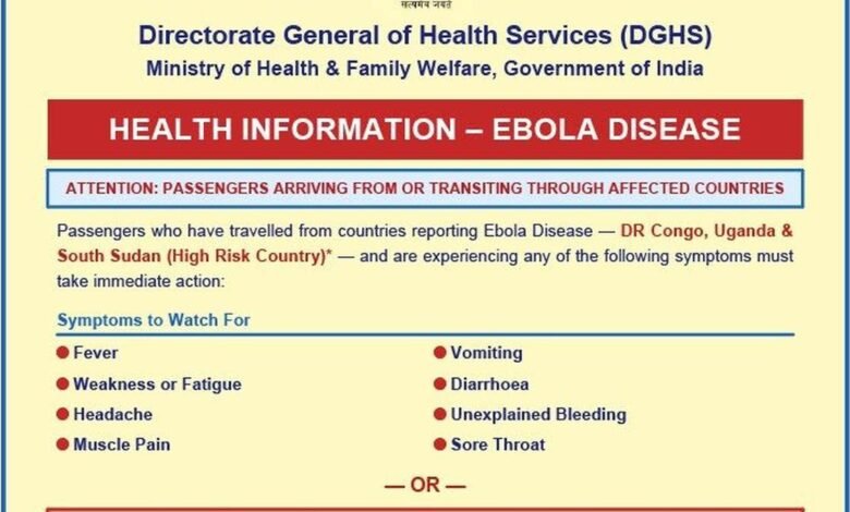 Government issues Ebola advisory for passengers arriving from DR Congo, Uganda and South Sudan